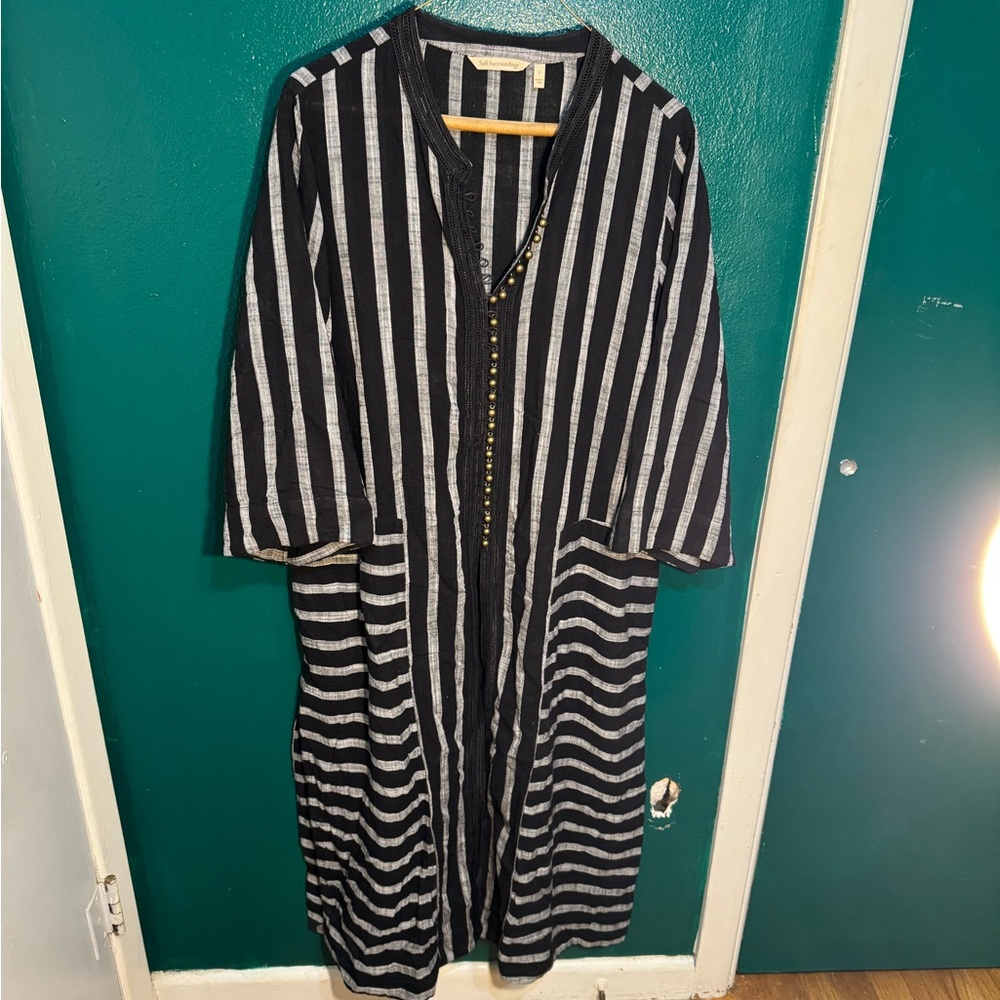 Soft Surroundings Black and White Striped Tunic